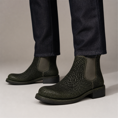 PASCH Briar Chelsea Boot in Cedar Green Shell Cordovan, on-foot view