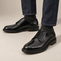 PASCH 267110B Black shell cordovan footwear, on-foot view with both feet