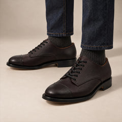 PASCH 267111A Dark Brown shell cordovan footwear, on-foot view with both feet