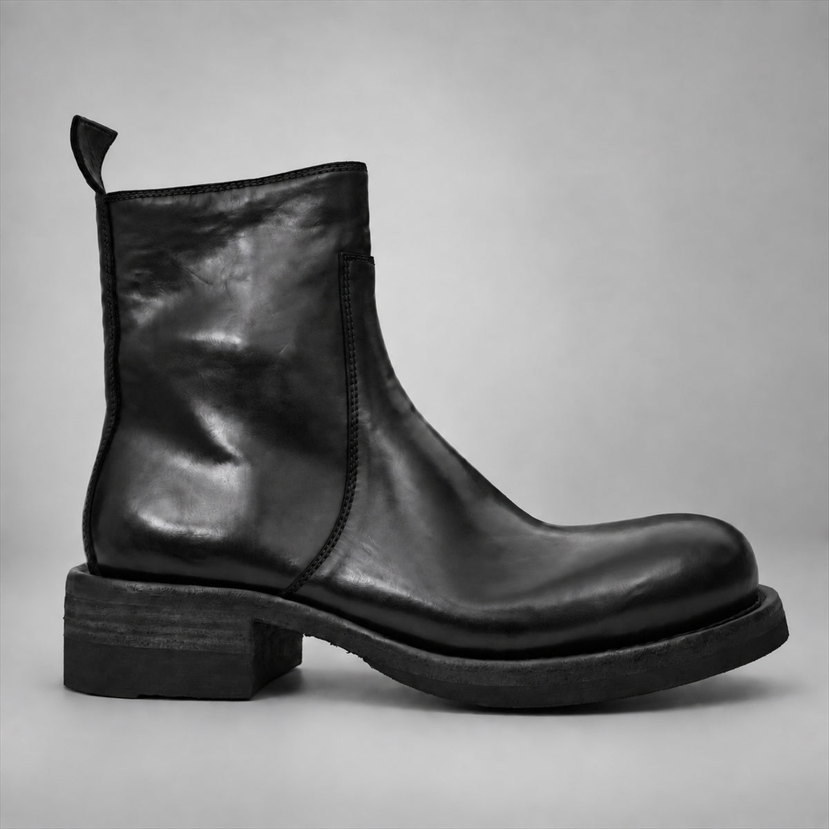 PASCH 262321B Black shell cordovan boots, 01-pasch-262321b-side