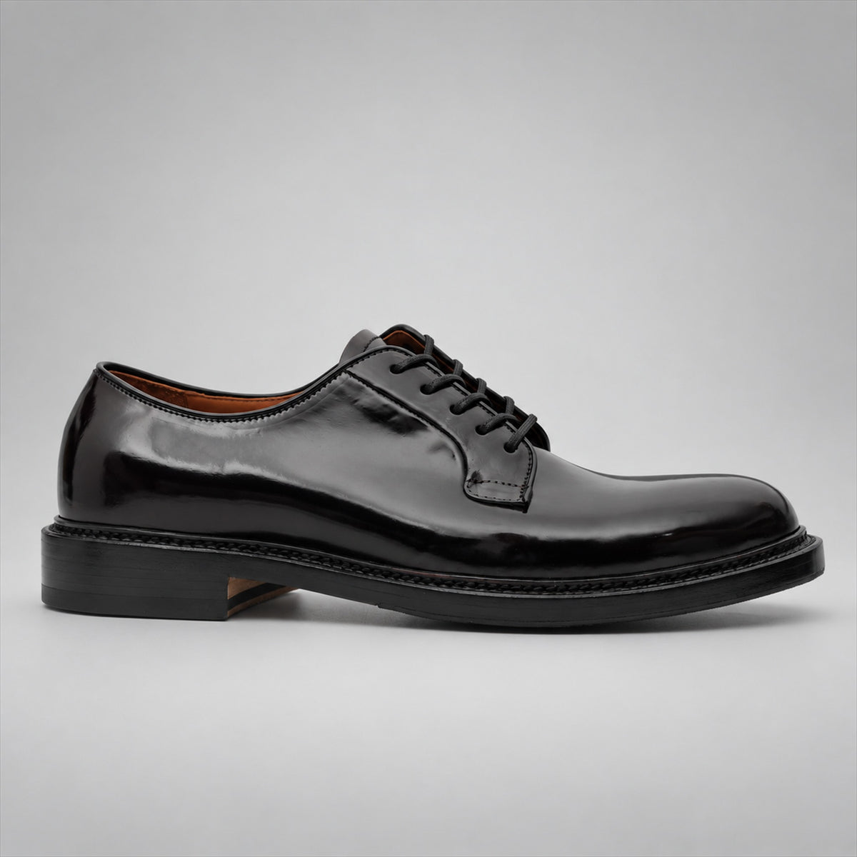 PASCH 267110A Dark Brown leather derby shoes, side view