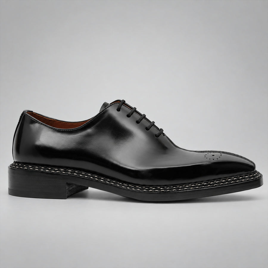 PASCH 267118B Black shell cordovan footwear, side view