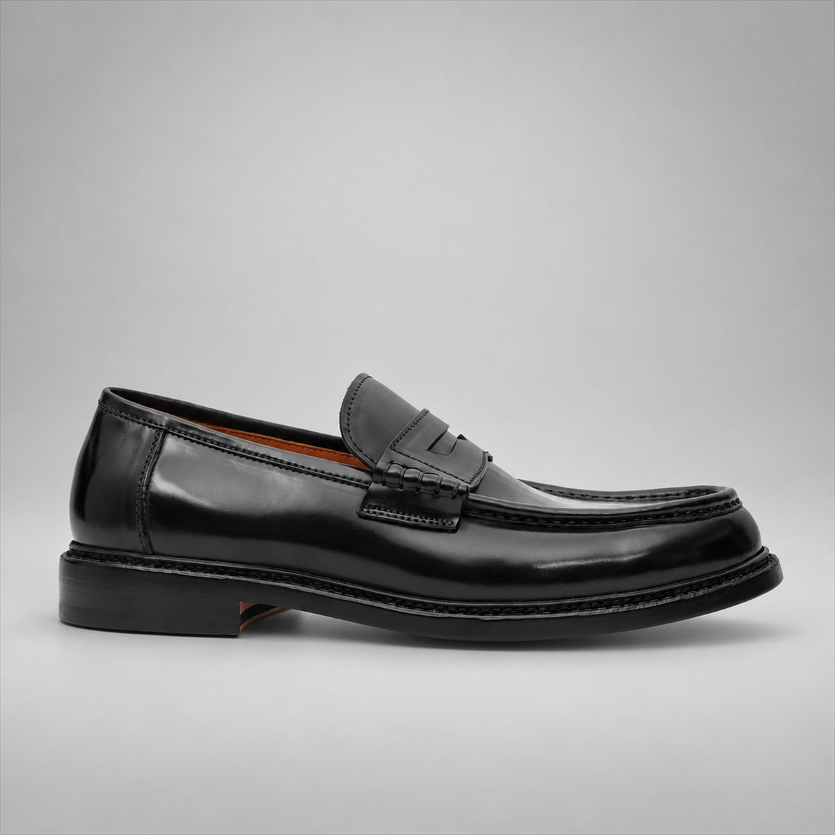 PASCH 267120B Black shell cordovan footwear, side view
