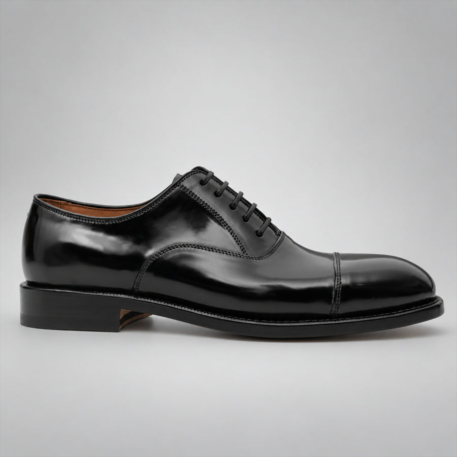 PASCH 267122B Black shell cordovan footwear, side view