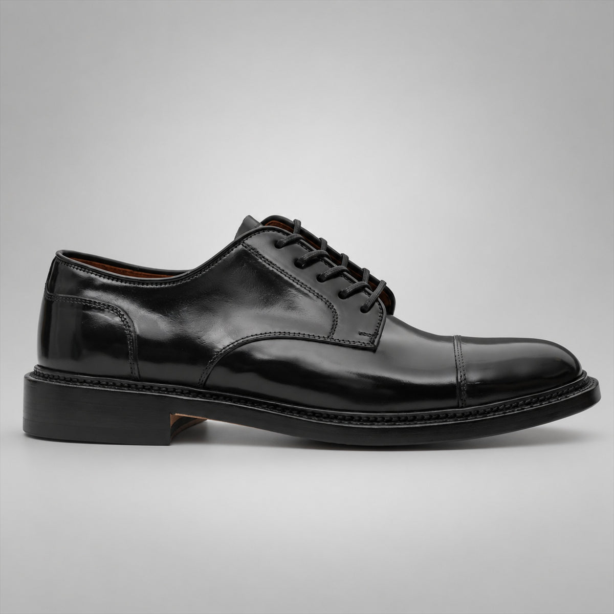PASCH 267123B Black shell cordovan footwear, side view