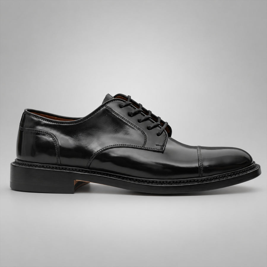 PASCH 267123B Black shell cordovan footwear, side view