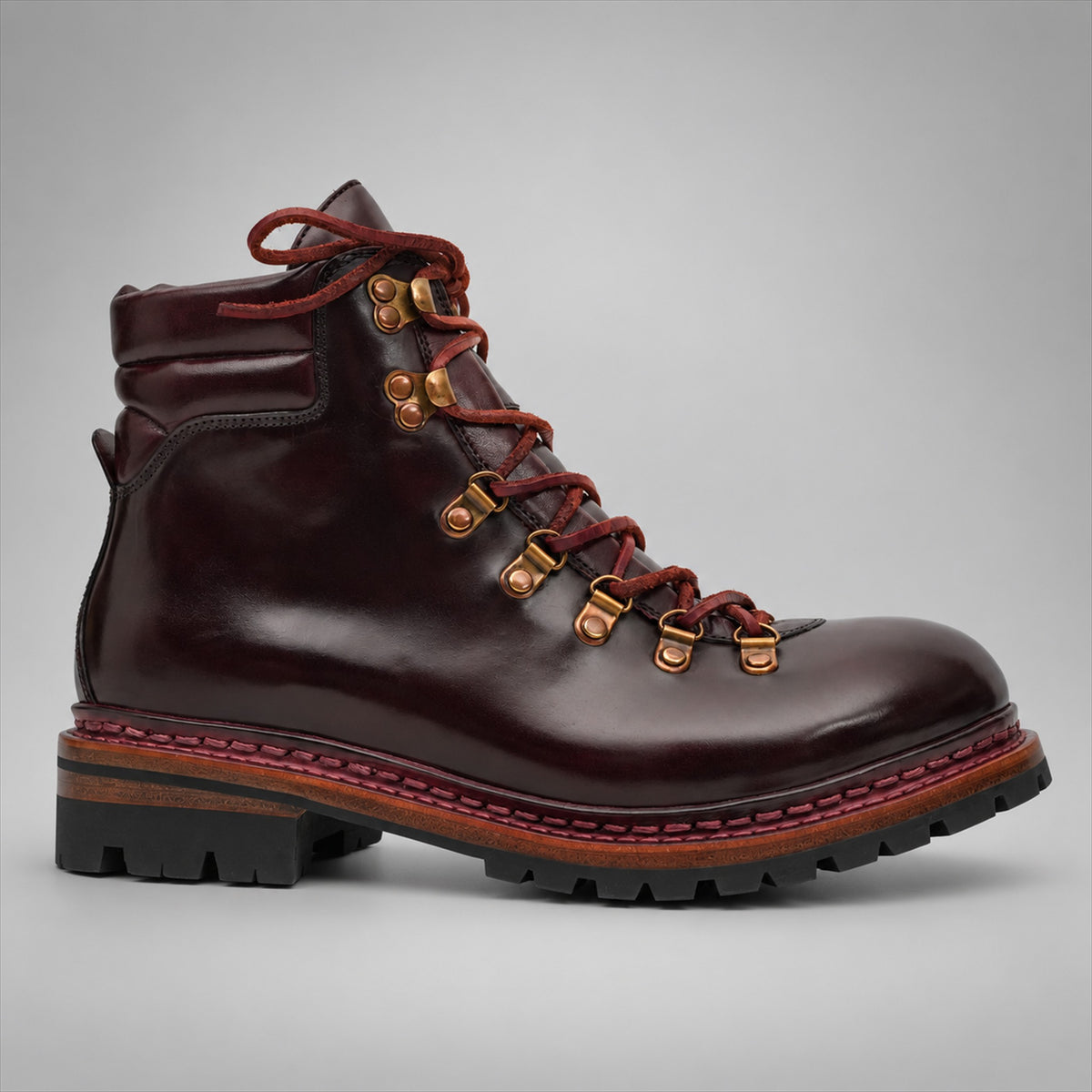 PASCH 267125C Wine Red shell cordovan footwear, side view