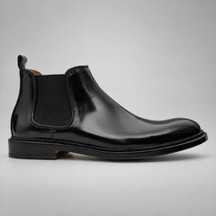 PASCH 267127B Black shell cordovan footwear, side view