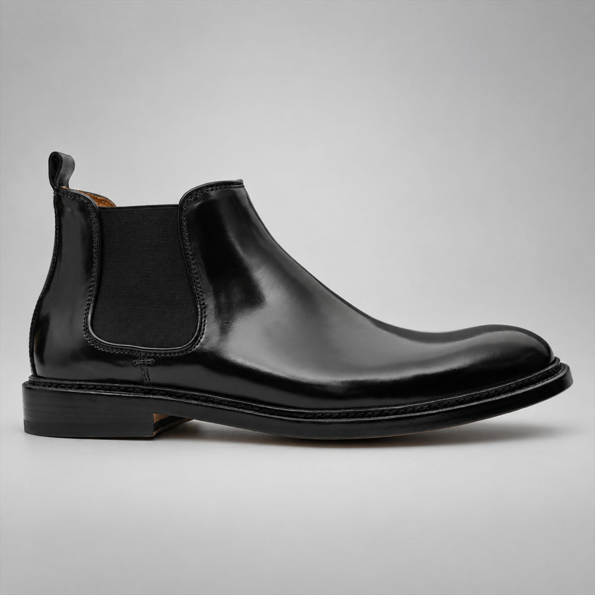 PASCH 267127B Black shell cordovan footwear, side view