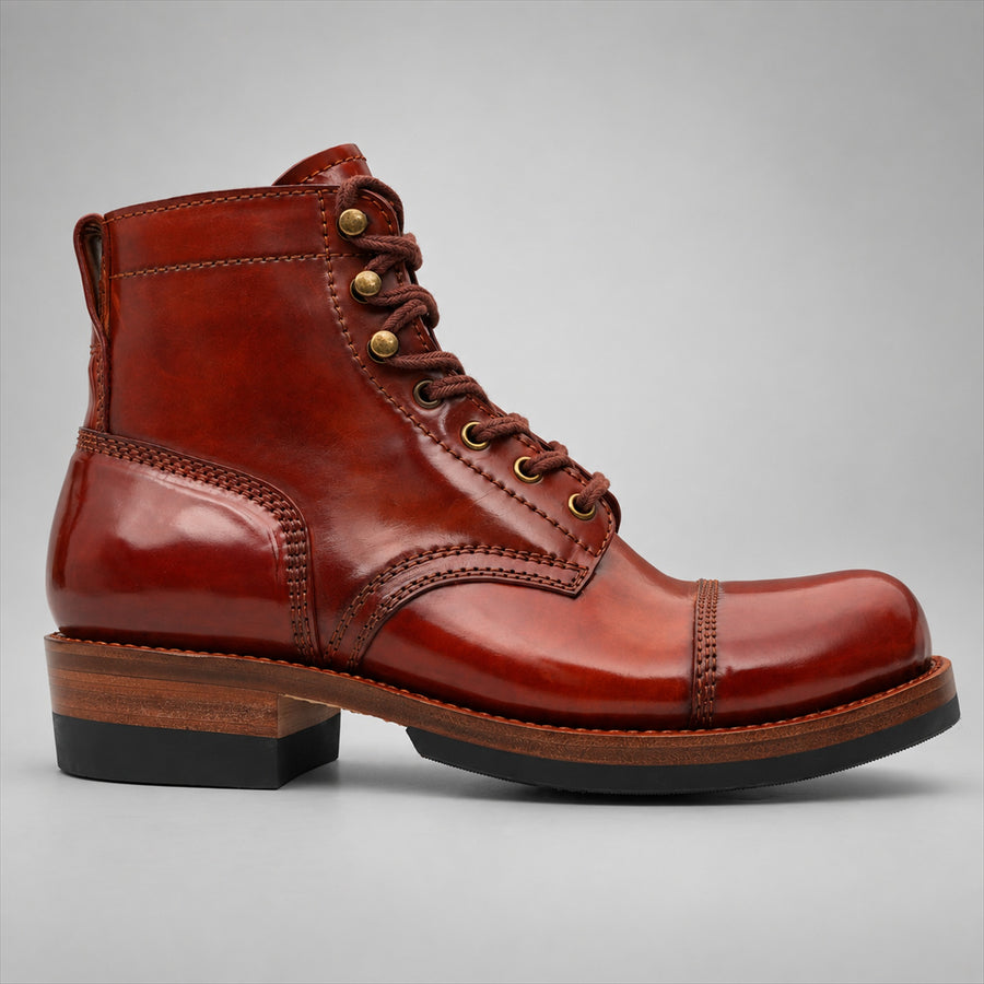 PASCH 267128A Brown shell cordovan footwear, side view