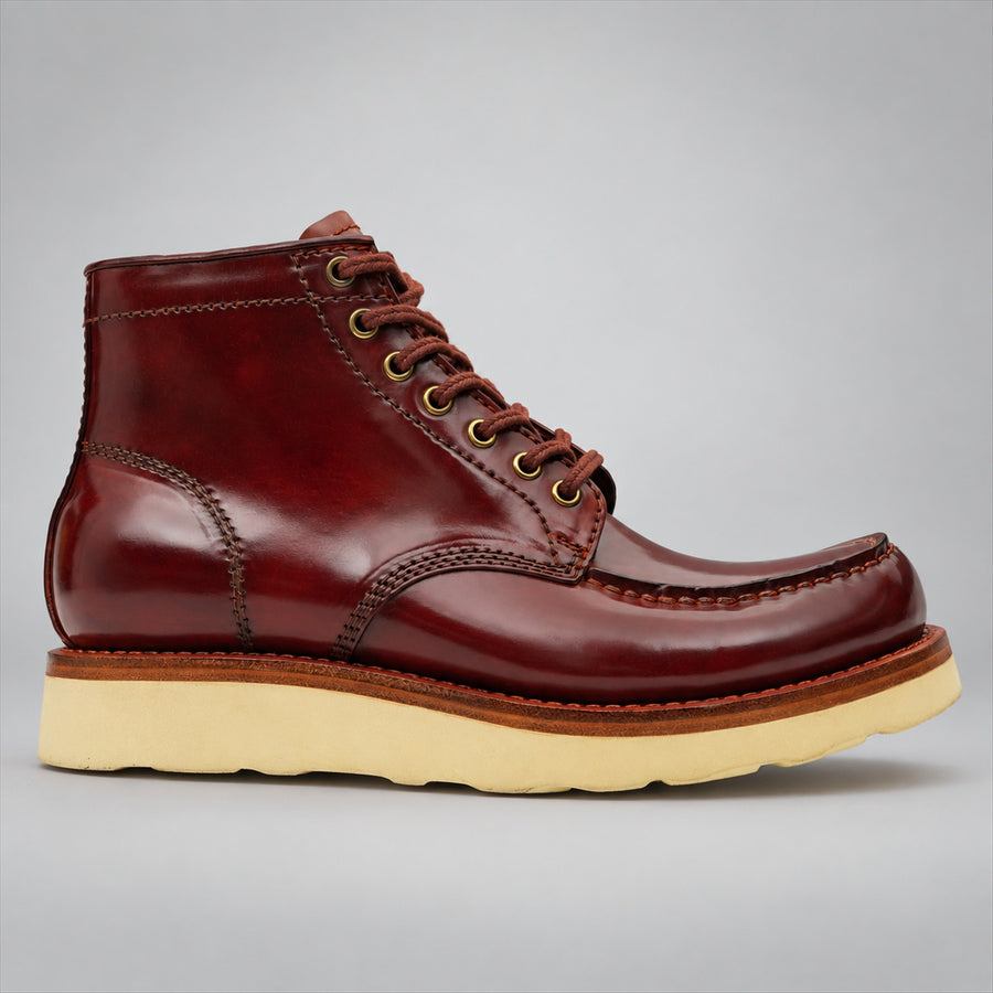 PASCH 267129C Brown shell cordovan footwear, side view