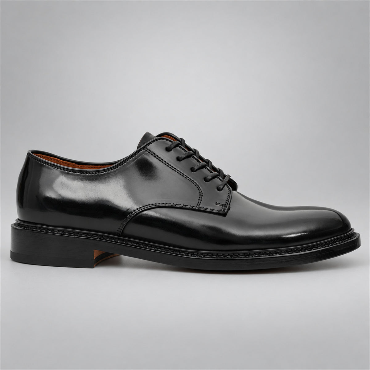 PASCH 267130B Black shell cordovan footwear, side view