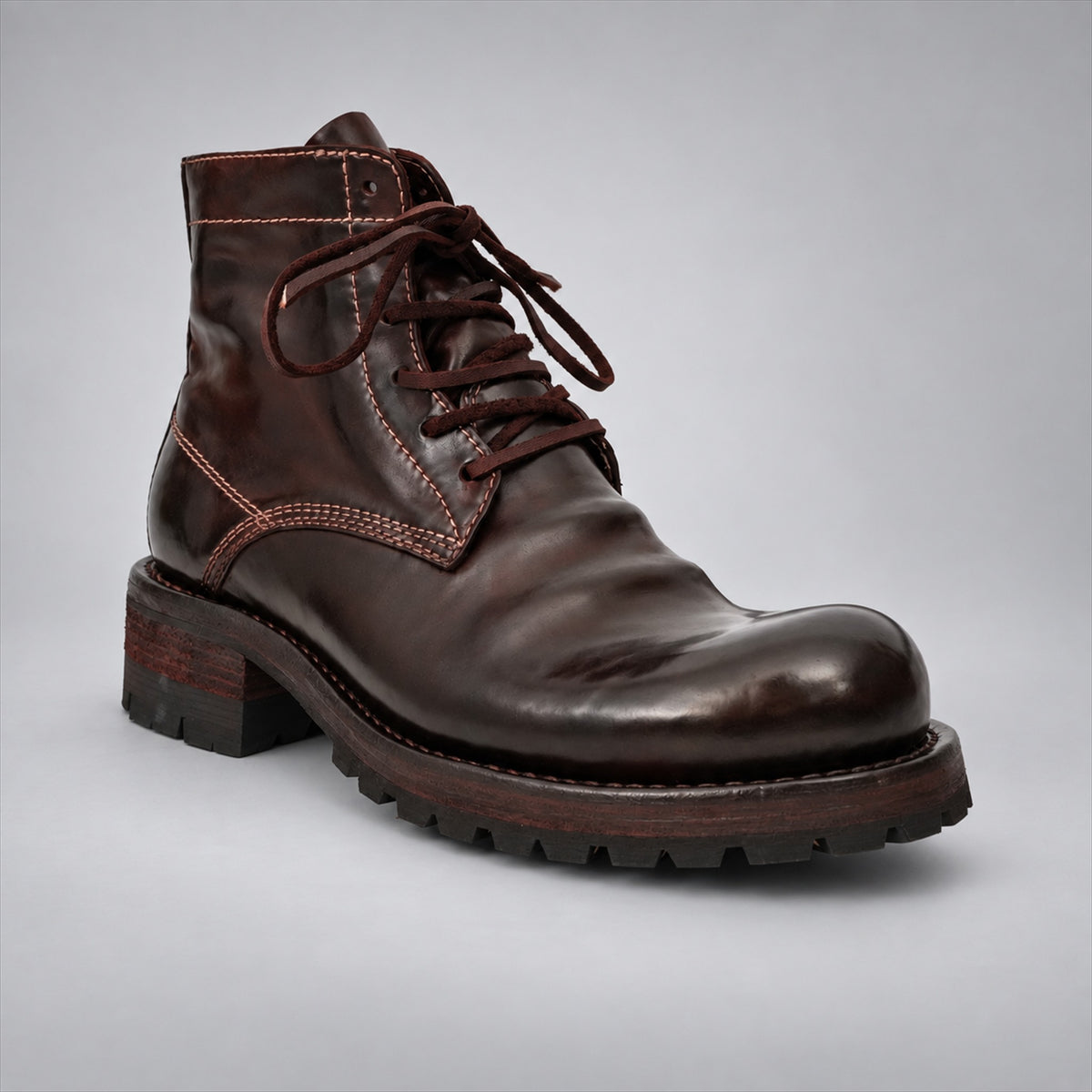 PASCH 262319A Coffee shell cordovan boots, 02-pasch-262319a-angle