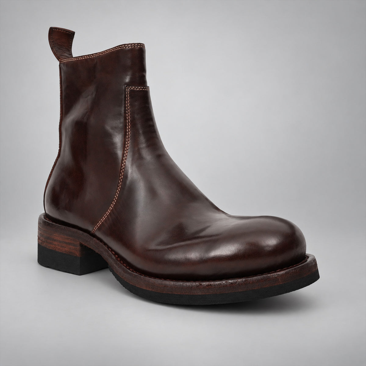 PASCH 262321A Coffee shell cordovan boots, 02-pasch-262321a-angle
