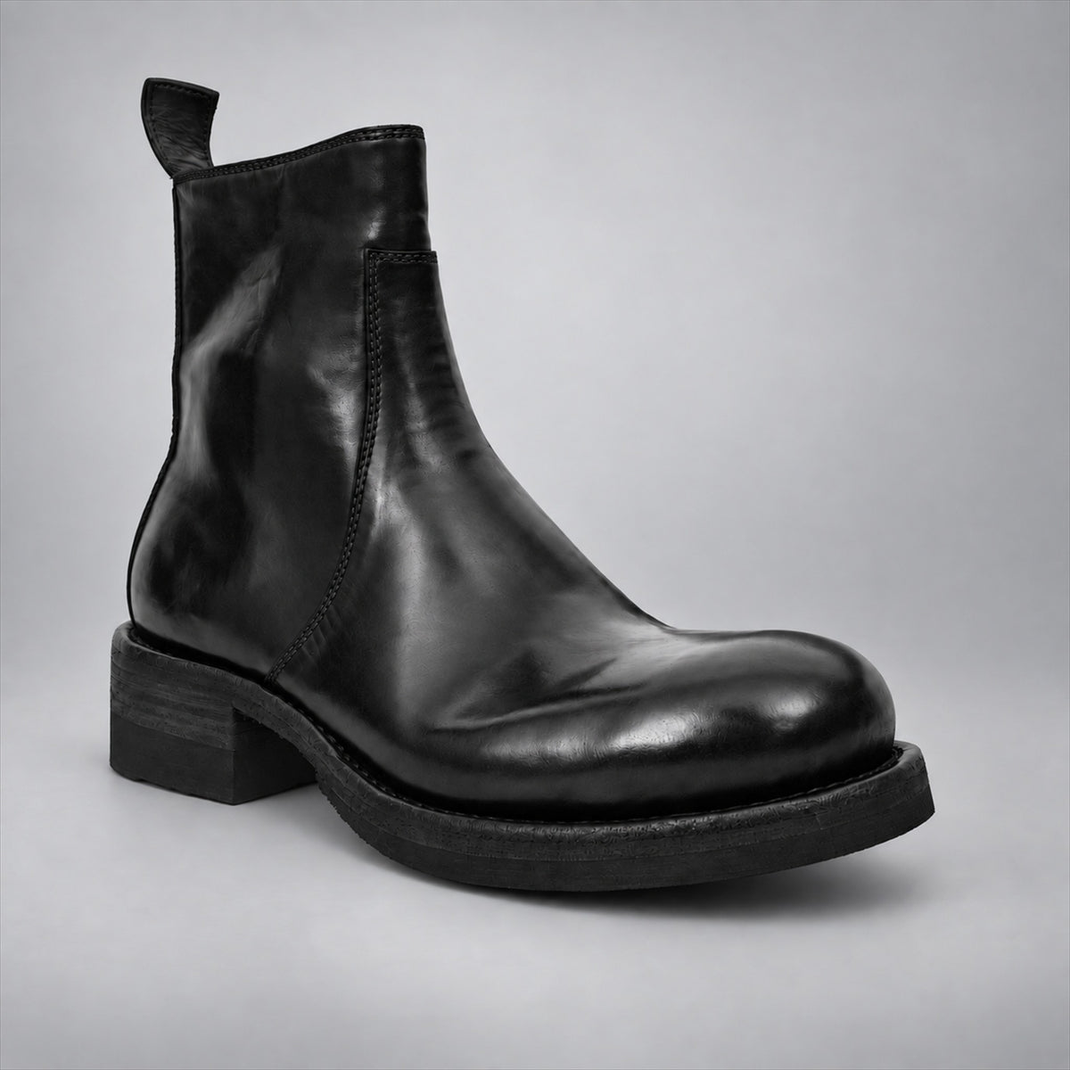 PASCH 262321B Black shell cordovan boots, 02-pasch-262321b-angle