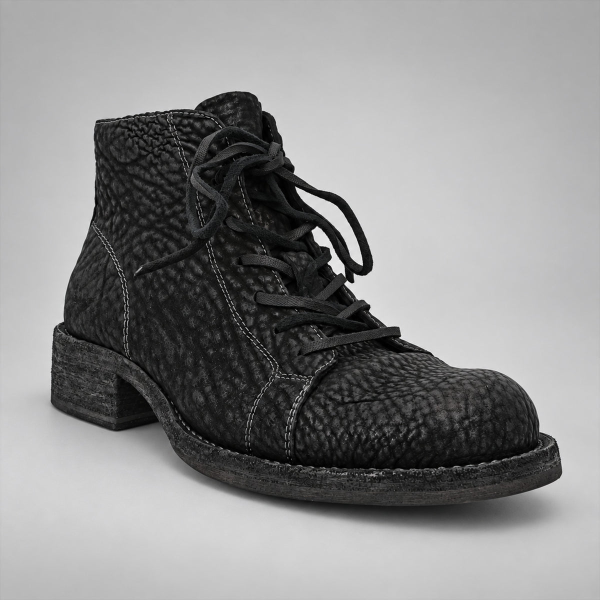 PASCH 262322B Black shell cordovan boots, 02-pasch-262322b-angle