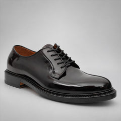 PASCH 267110A Dark Brown leather derby shoes, angle view