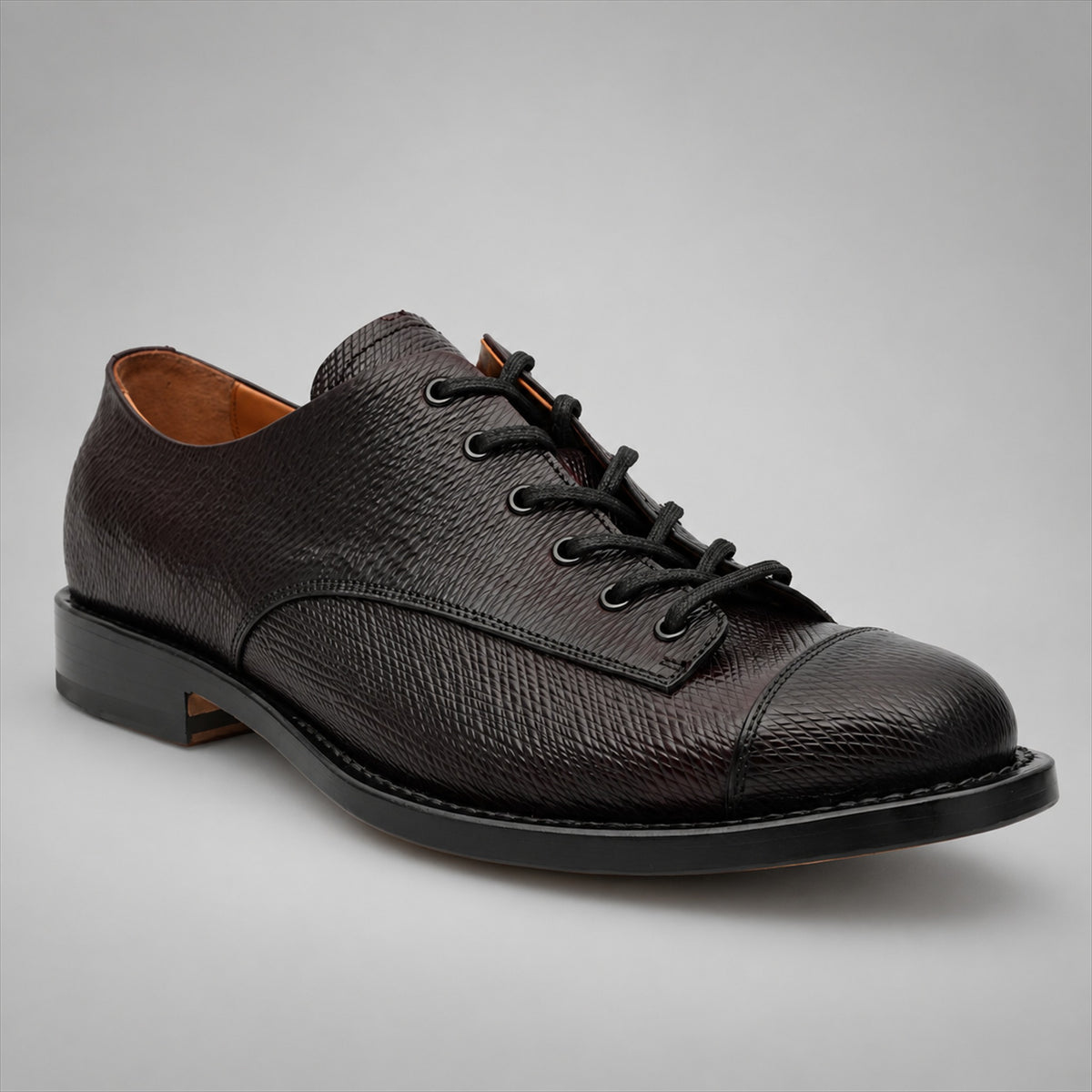 PASCH 267111A Dark Brown shell cordovan footwear, angle view