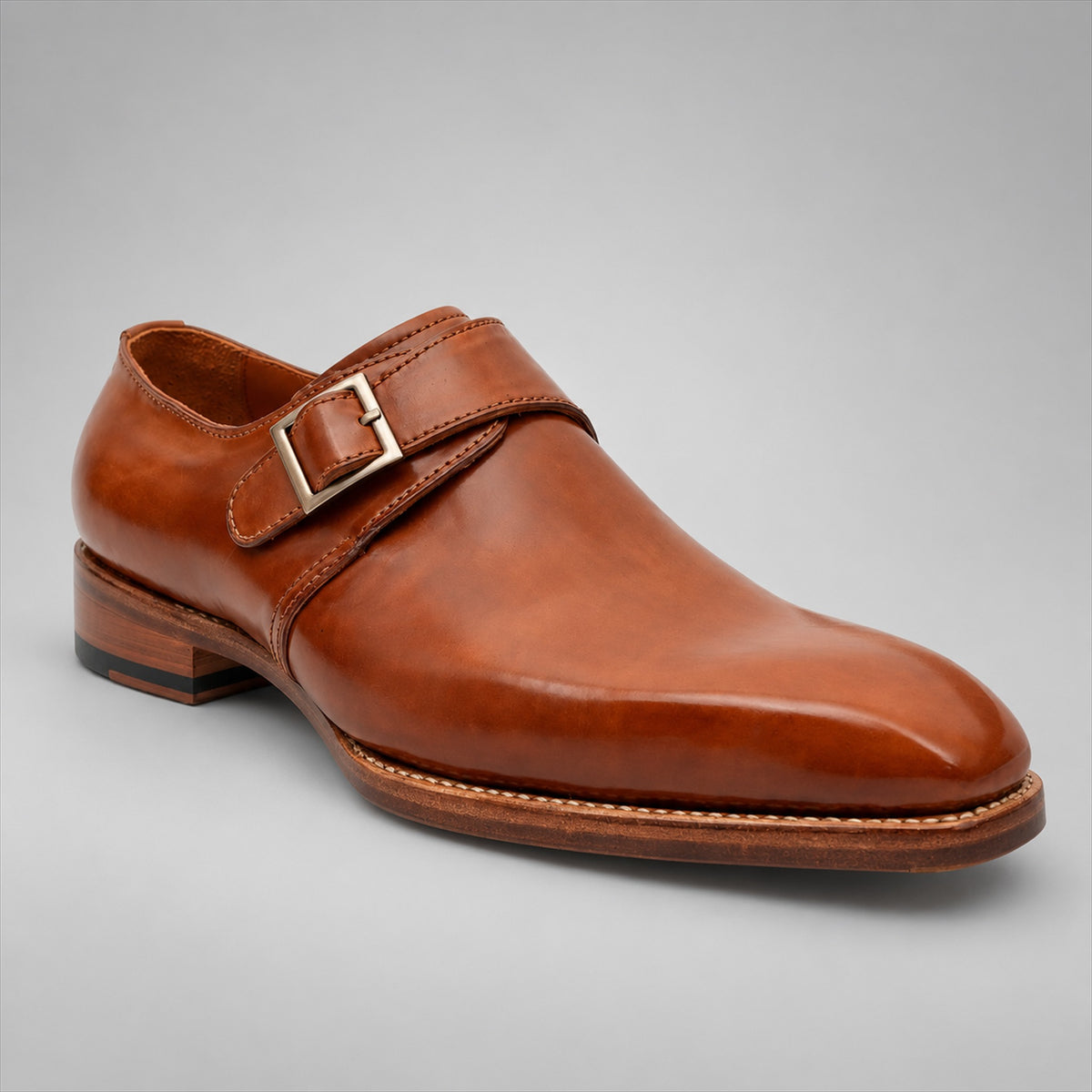 PASCH 267112A Brown shell cordovan footwear, angle view