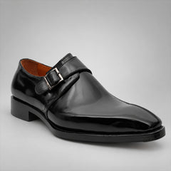 PASCH 267112B Black shell cordovan footwear, angle view