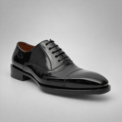 PASCH 267115B Black shell cordovan footwear, angle view