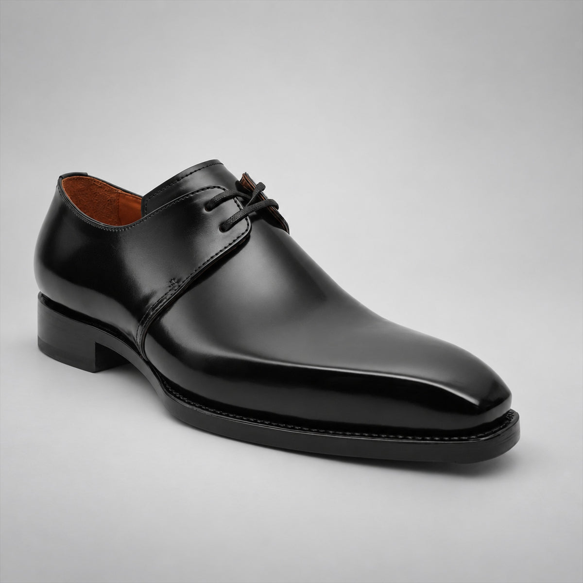 PASCH 267116B Black shell cordovan footwear, angle view