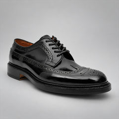 PASCH 267117B Black shell cordovan footwear, angle view