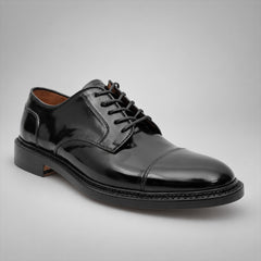 PASCH 267123B Black shell cordovan footwear, angle view