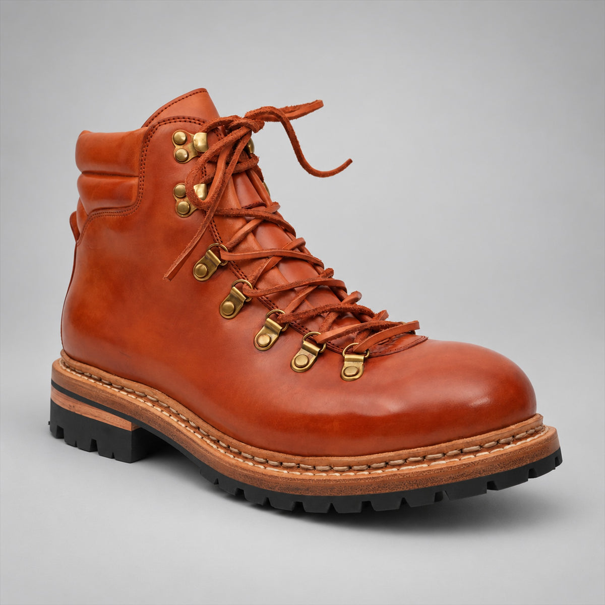 PASCH 267125A Brown shell cordovan footwear, angle view
