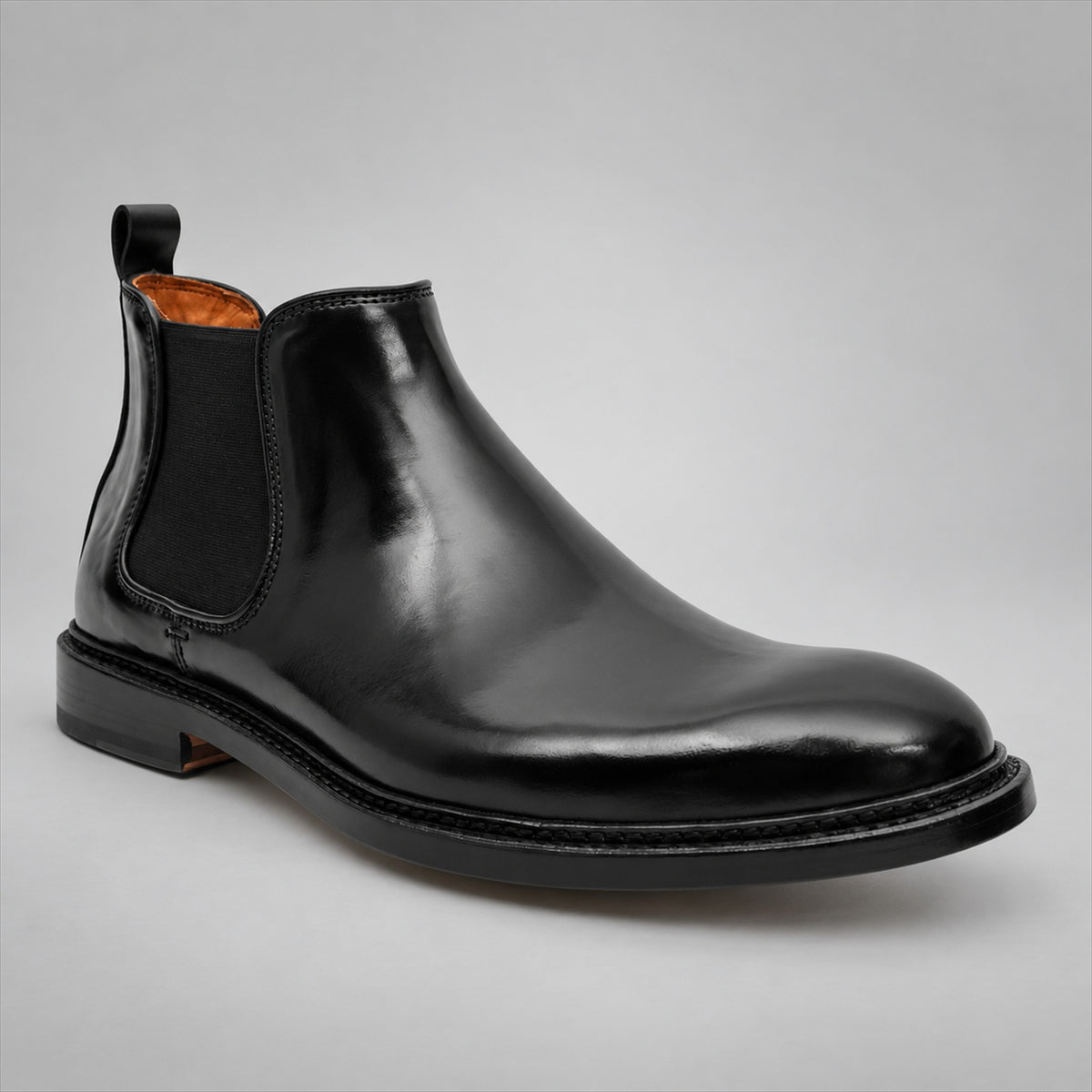 PASCH 267127B Black shell cordovan footwear, angle view