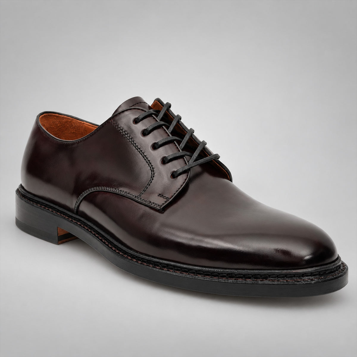 PASCH 267130A Dark Brown shell cordovan footwear, angle view