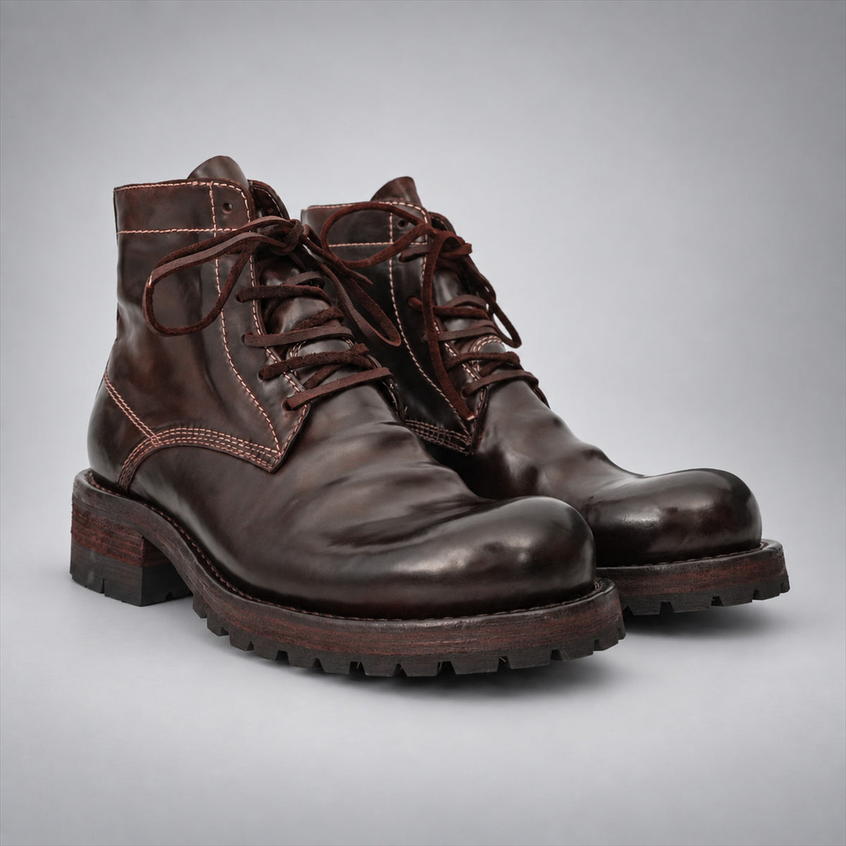 PASCH 262319A Coffee shell cordovan boots, 03-pasch-262319a-pair