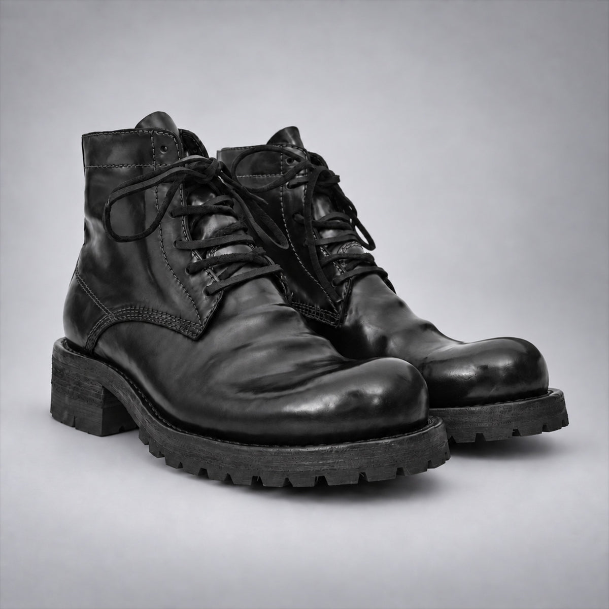PASCH 262319B Black shell cordovan boots, 03-pasch-262319b-pair