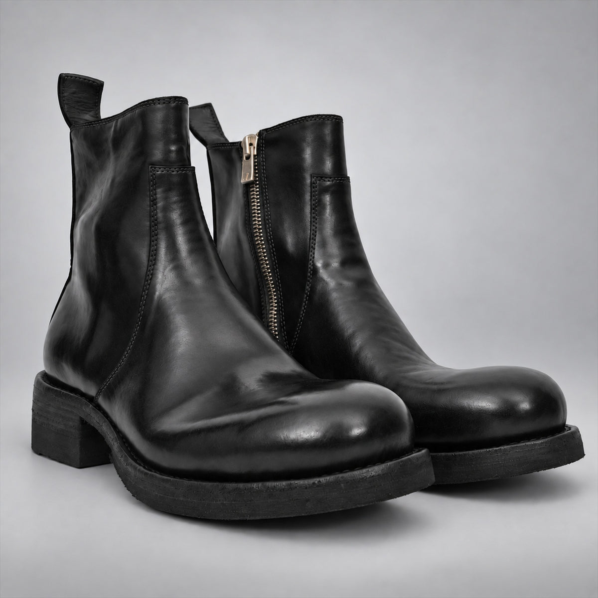 PASCH 262321B Black shell cordovan boots, 03-pasch-262321b-pair