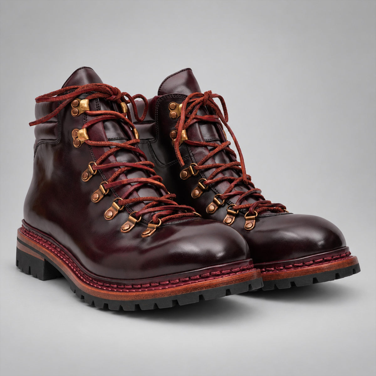 PASCH 267125C Wine Red shell cordovan footwear, pair view