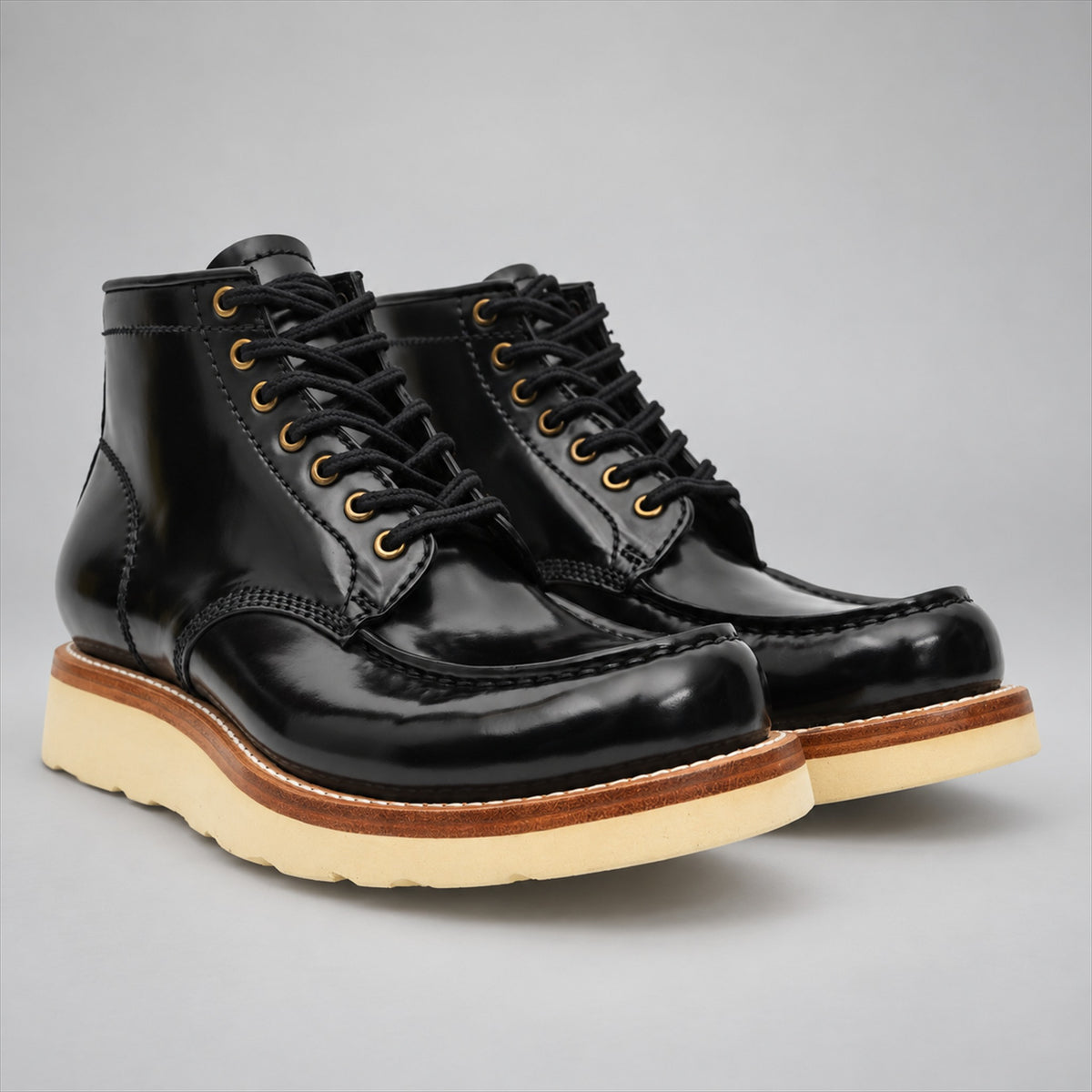 PASCH 267129B Black shell cordovan footwear, pair view