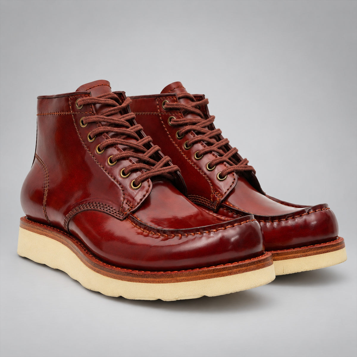 PASCH 267129C Brown shell cordovan footwear, pair view