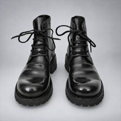 PASCH 262319B Black shell cordovan boots, 04-pasch-262319b-front