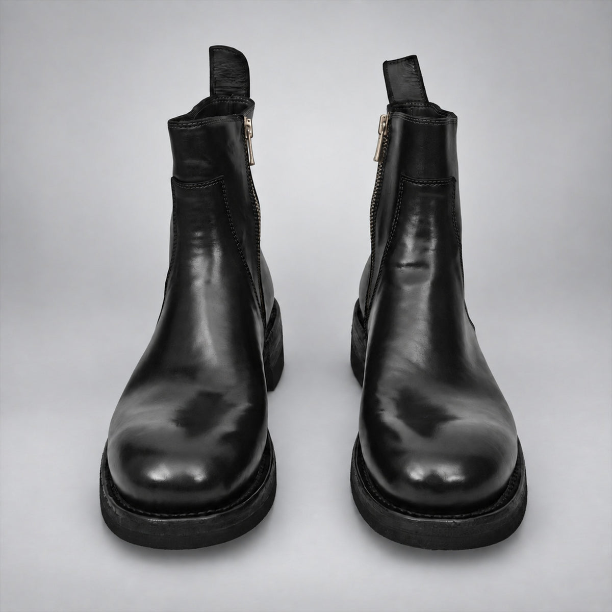 PASCH 262321B Black shell cordovan boots, 04-pasch-262321b-front
