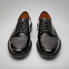 PASCH 267110A Dark Brown leather derby shoes, front view