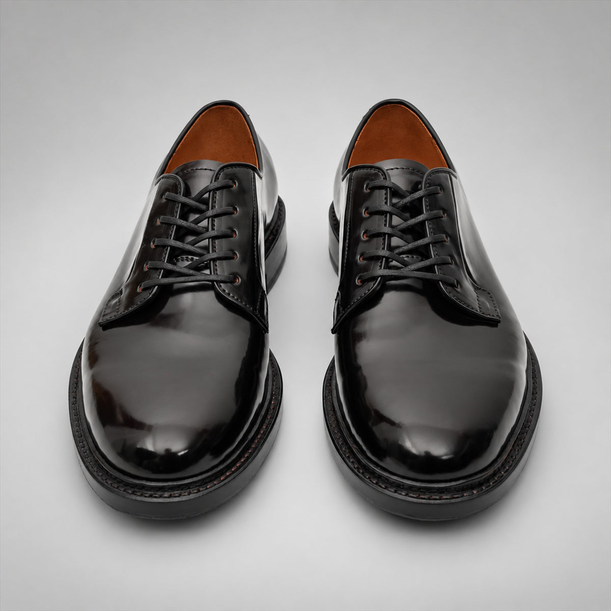 PASCH 267110A Dark Brown leather derby shoes, front view
