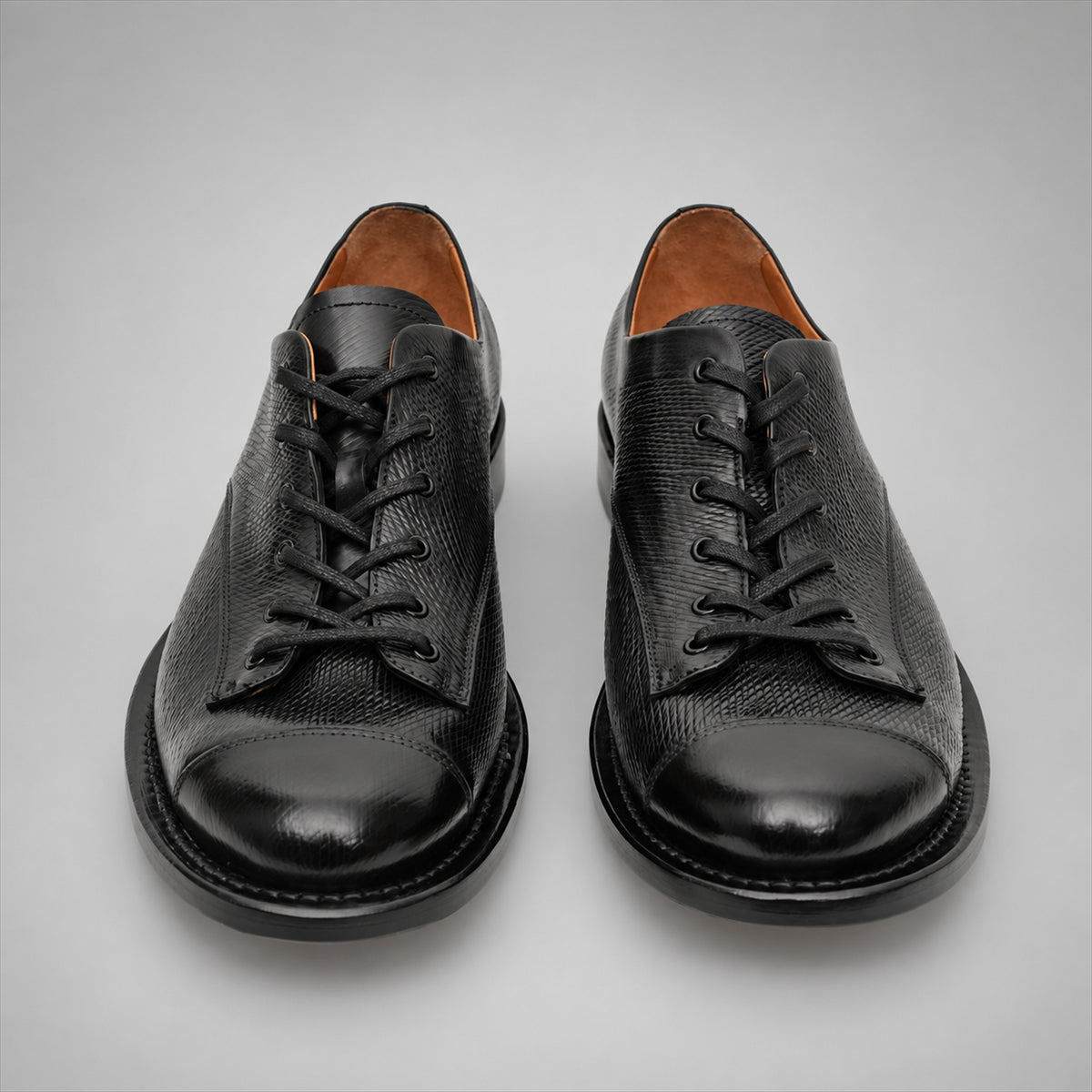 PASCH 267111B Black shell cordovan footwear, front view