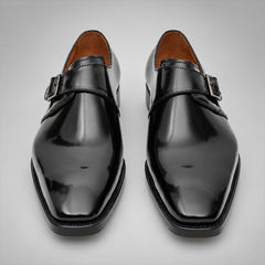 PASCH 267112B Black shell cordovan footwear, front view