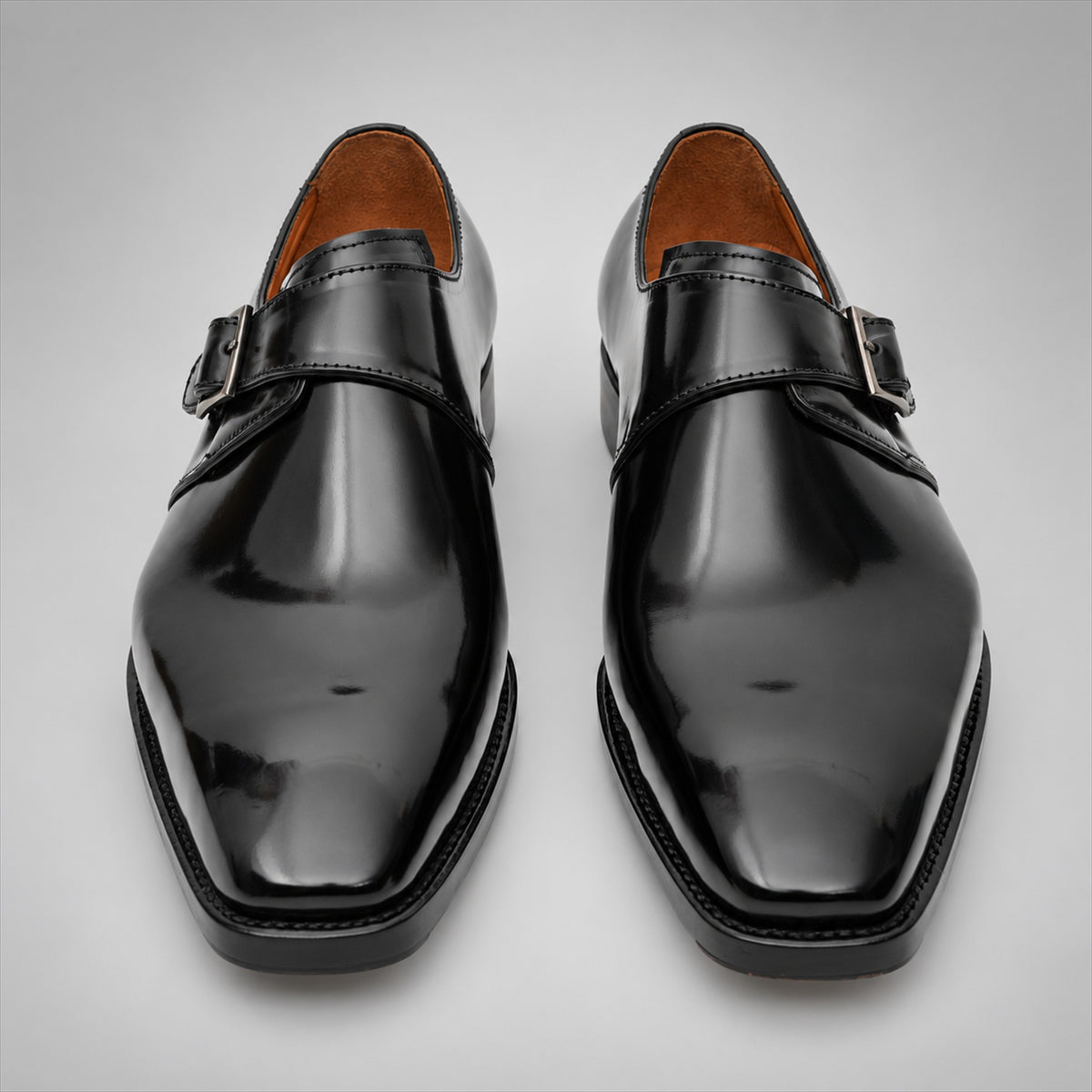 PASCH 267112B Black shell cordovan footwear, front view