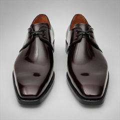 PASCH 267116A Dark Brown shell cordovan footwear, front view