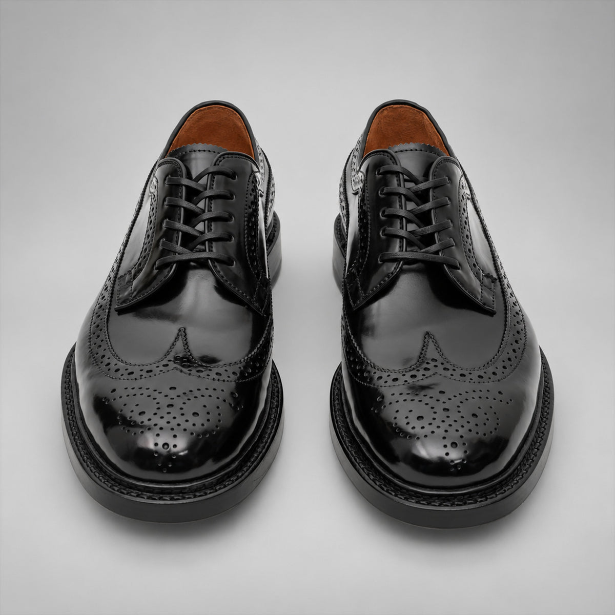 PASCH 267117B Black shell cordovan footwear, front view