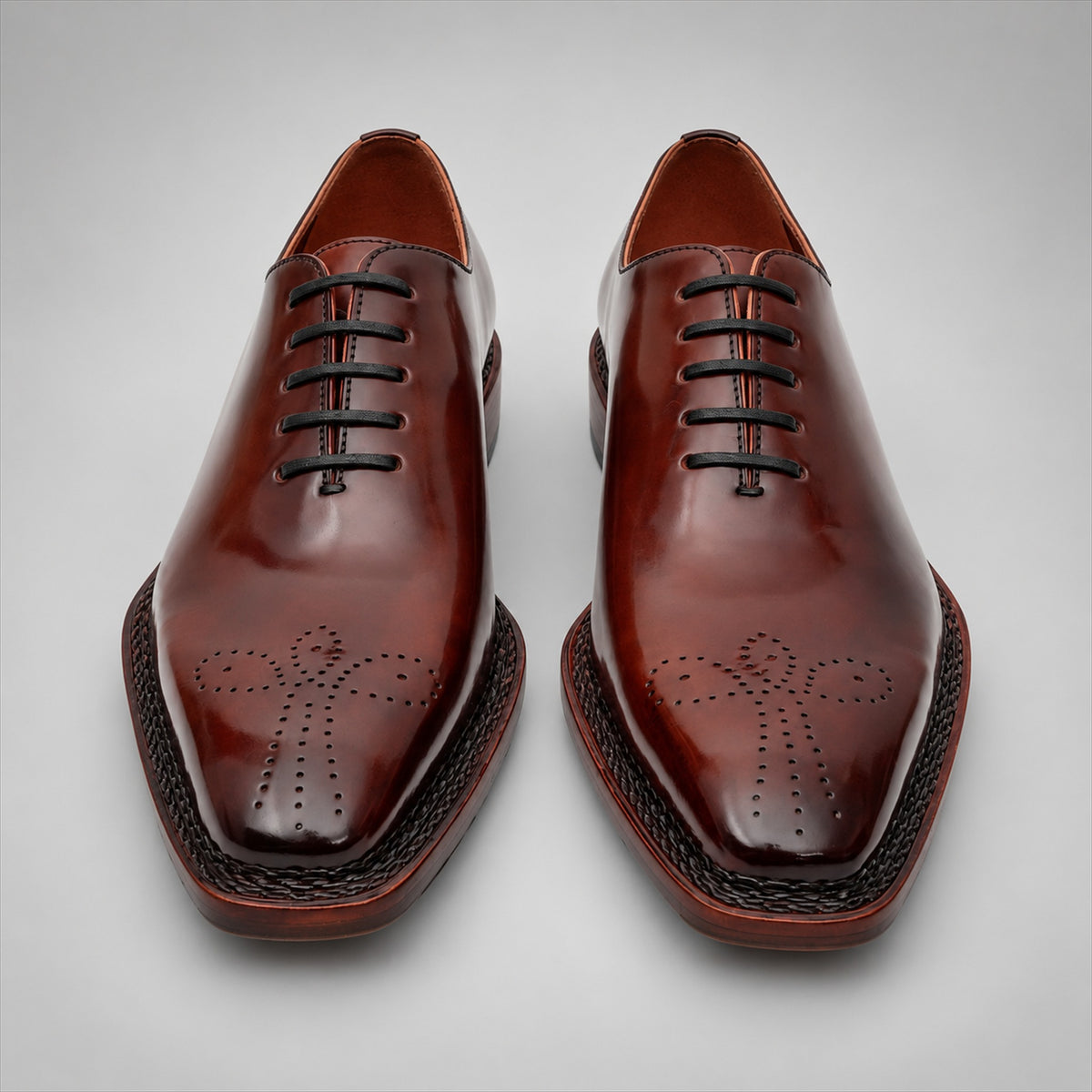 PASCH 267118A Coffee shell cordovan footwear, front view