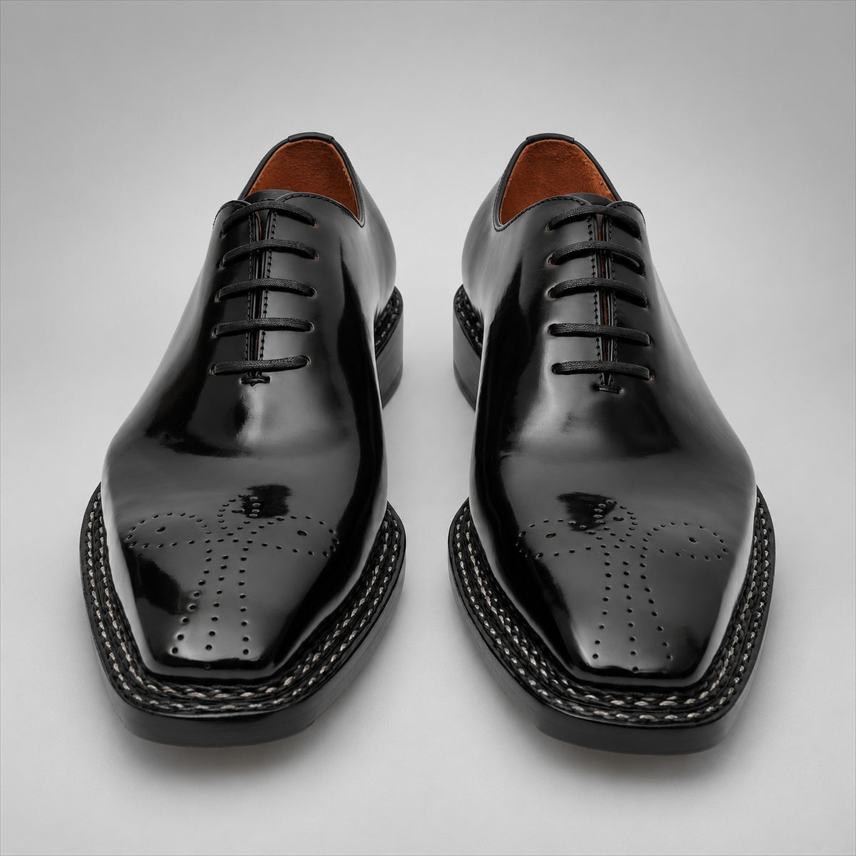PASCH 267118B Black shell cordovan footwear, front view