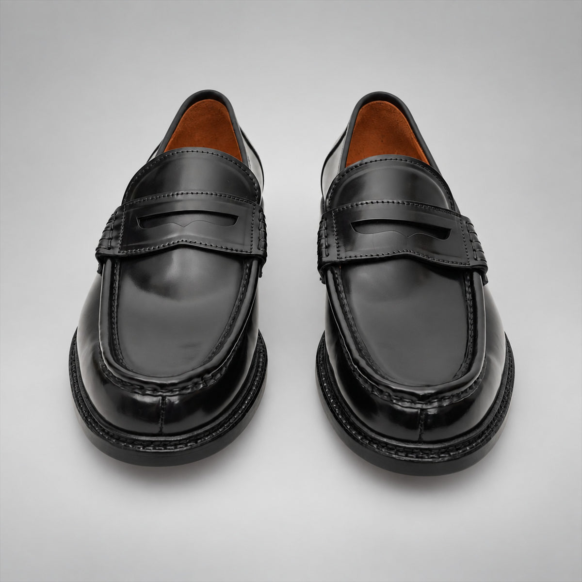PASCH 267120B Black shell cordovan footwear, front view