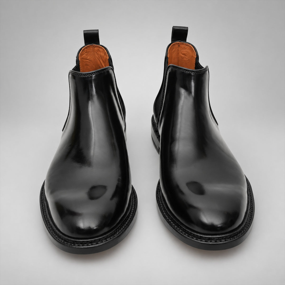 PASCH 267127B Black shell cordovan footwear, front view